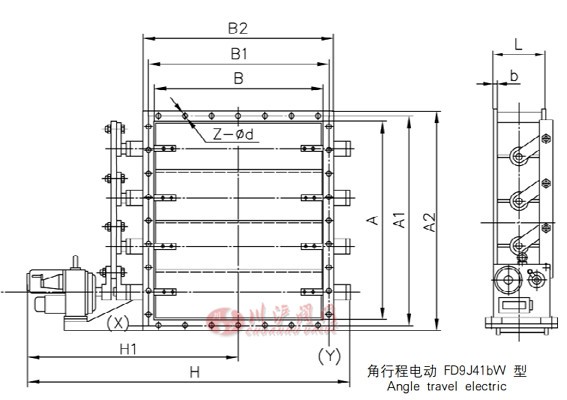 電動矩形百葉閥結(jié)構圖